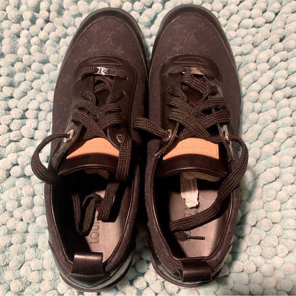 LOUIS VUITTON Monogram Idylle Black Leather Canvas Sneakers LV 2004 RARE Size 39 - Picture 8 of 14